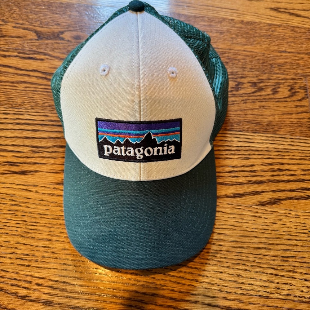 Patagonia White and Green P-6 LoPro Trucker Hat - Picture 2 of 5
